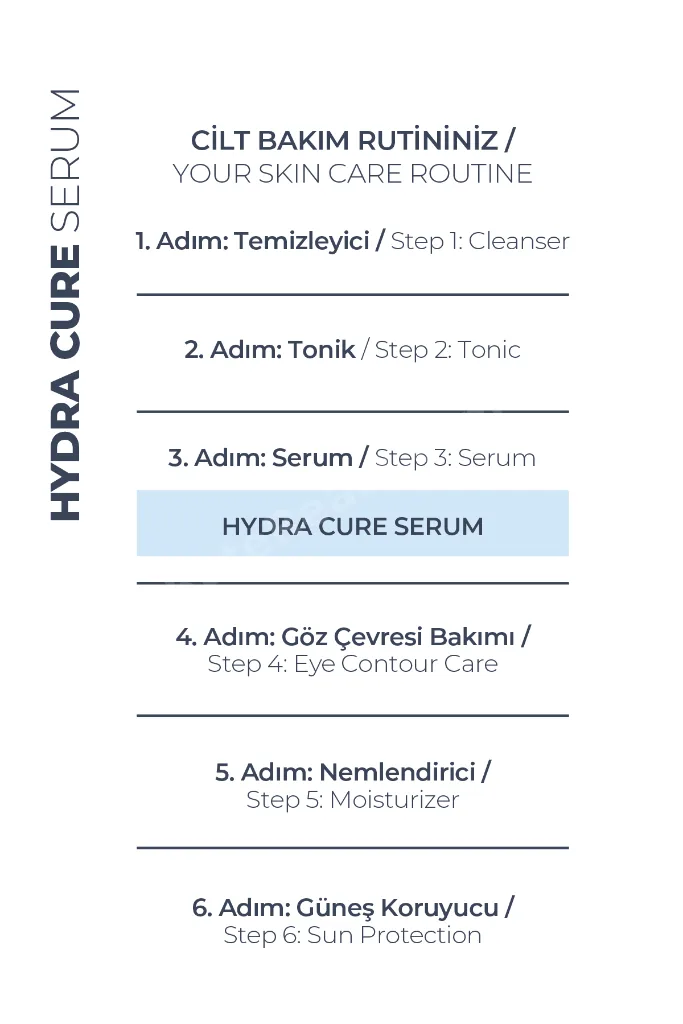 Yoğun Nemlendirici Serum (HYALURONİC SERUM & ALLANTOİN) - Hydra Cure Serum - 30 ml