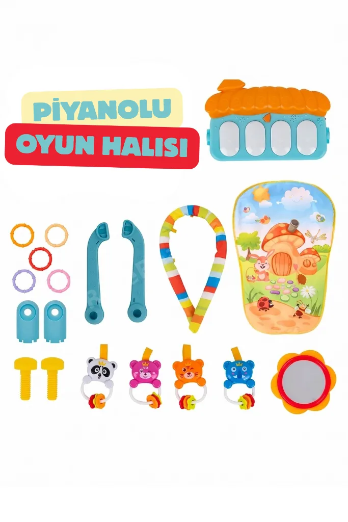 Mantar Piyanolu Aktivite Oyun Halısı Piyanolu Oyun Halısı