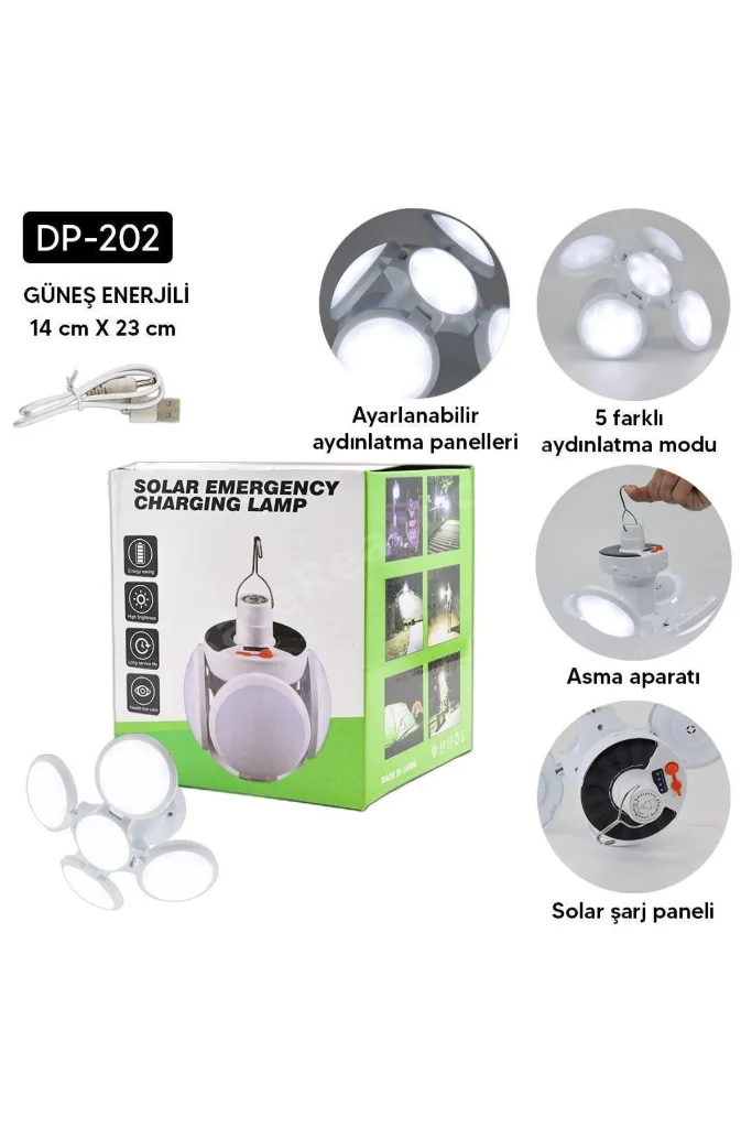 4lü Katlanır Solar Lamba