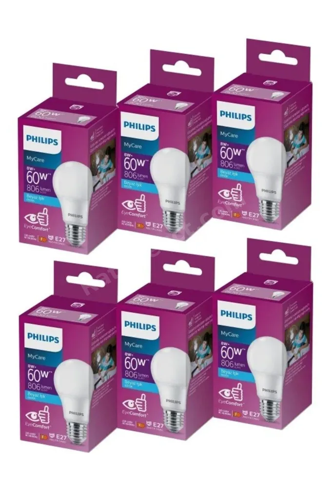 LED 8-60W AMPUL BEYAZ 6500K BEYAZ IŞIK 6LI