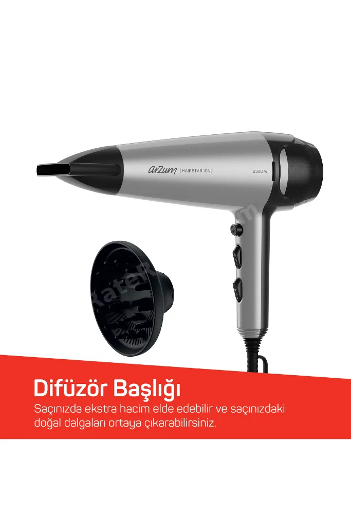Hairstar Ion Difüzörlü Saç Kurutma Makinesi 2300W Gri - AR5119