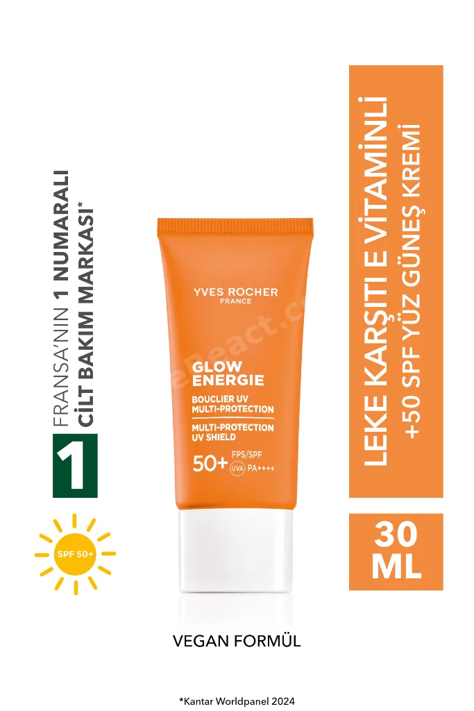 Leke Karışıtı 50 Spf Yüz Güneş Kremi- E Vitamin- Işıtı Veren Antioksidan Kompleks Glow Energie 30ML