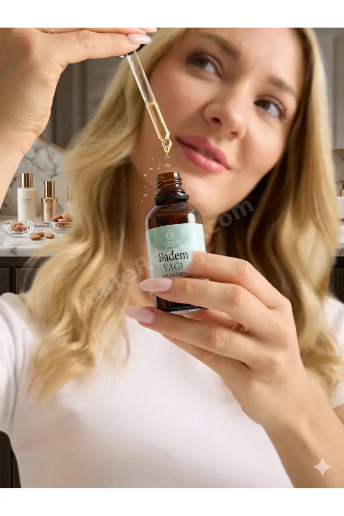 %100 Doğal Tatlı Badem Yağı 50 ml - Soğuk Pres Saç Kaş Kirpik Ve Cilt Bakım Yağı Aromaterapi