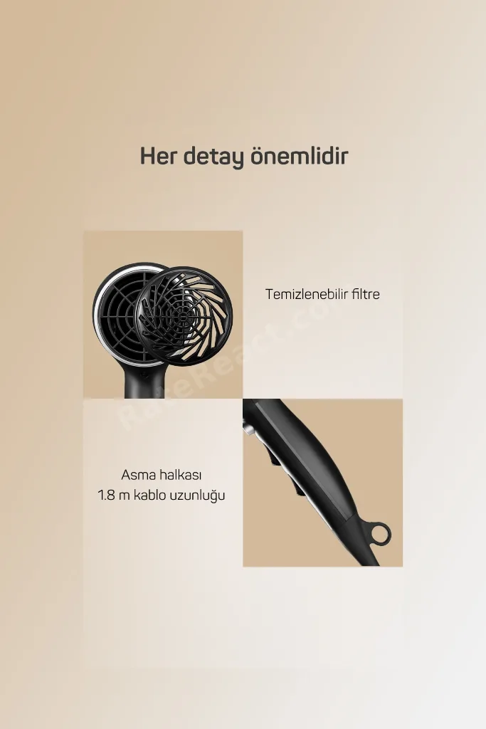 Black Motion Saç Kurutma Makinesi 2200W Siyah - AR5099