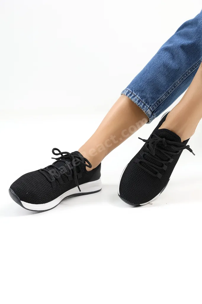 Siyah File Detaylı Sneaker Ayakkabı Günlük - Renk Seçenekleri Ile