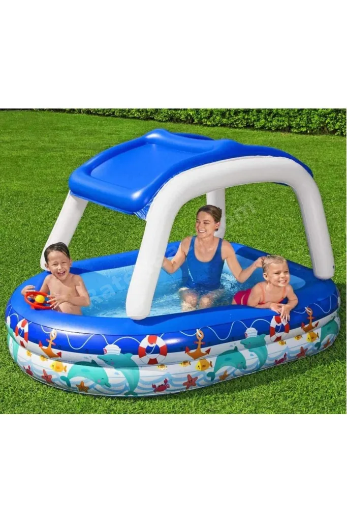 54370 Büyük Boy Dikdörtgen Şişme Aile Havuzu 213X155X132