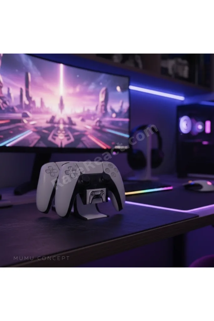 Ps5 Dualsense Çift Kol Standı Tutucu Joystick Kabartmalı 2'li Oyun Konsolu Aksesuarı Siyah Beyaz