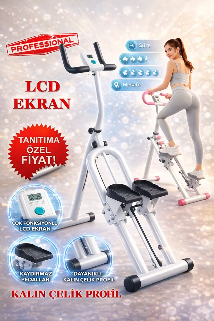 C-01 Katlanabilir Dikey Tırmanma Egzersiz Aleti Stepper Kondisyon Bisikleti Spor Aleti Fitness Aleti