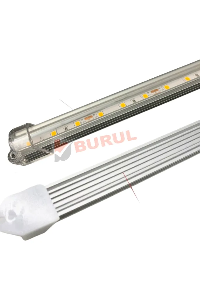 2 Adet Alüminyum Kasa Çubuk Led 12 Volt Beyaz Işık 100 Cm Şeffaf Karavan Tekne Otomobil Sb-6550