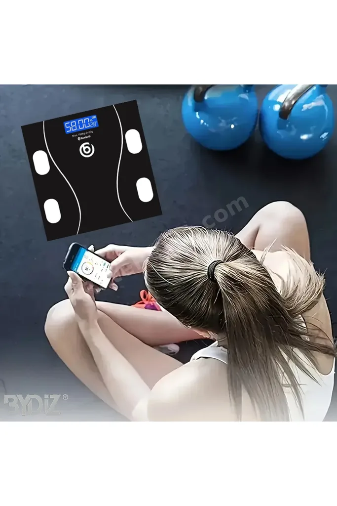Dijital Baskül Bluetooth Vücut Analiz Tartısı - Akıllı Yağ Ölçer - Android iOS Uyumlu 180 KG