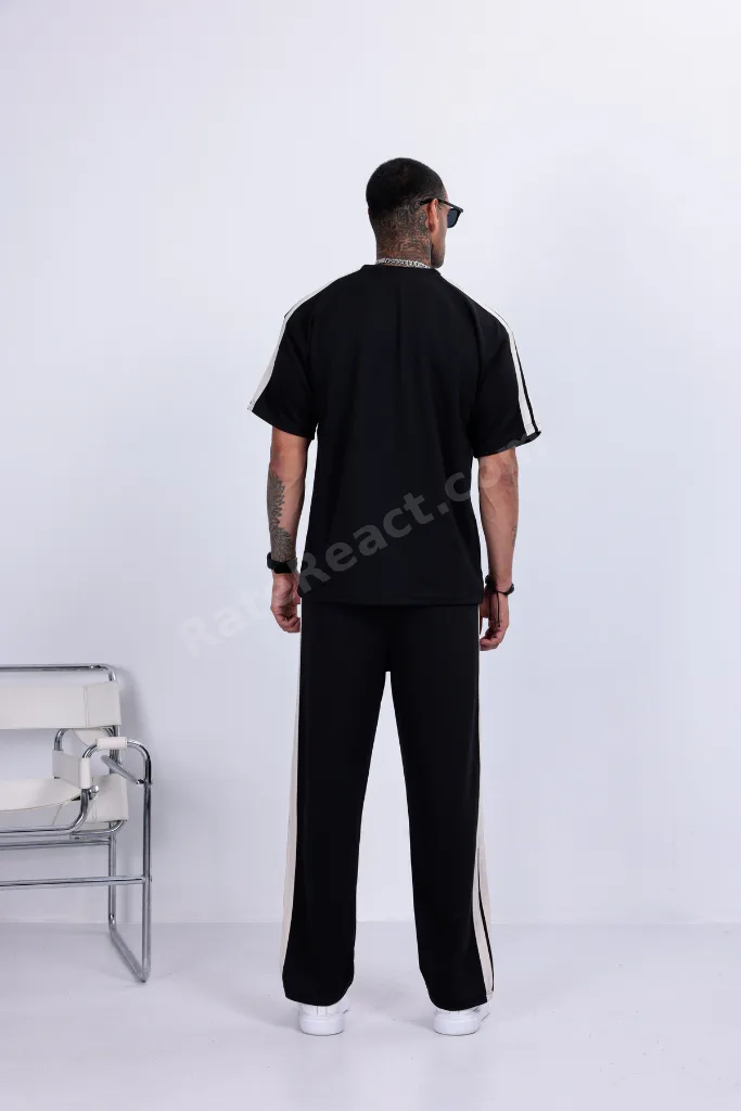 Erkek Baggy Compak Kumaş Yan Şeritli Takım